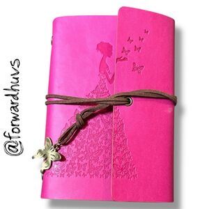 Butterfly PU Leather Notebook - Sketchbook - Unlined Blank Page Notebook